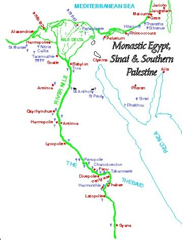 map of monastries EGYPT clr
